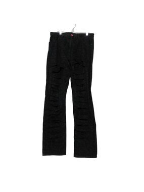Louis Vuitton Denim Pants Graffiti All Over Print Distressed Jeans Tapered Black